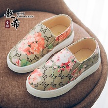 shoes for kids breathable kid shoes children girls print kinderen schoenen meisjes elastic bank kids flat breathable shoes PU