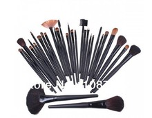 Wholesale 32 PCS Professional Makeup Brush Cosmetic Beauty Make up Brush set Black Pouch Bag Leather