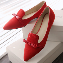 2016 spring and summer shallow mouth pointed low junction with butterflies frosted wedding mouthpiece fight skin ladies shoes