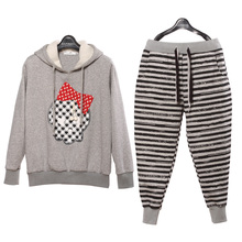 Song Riel autumn and winter pajamas couple male hooded sweater casual hooded tracksuit suit Ms edge