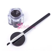 Pro Black Strong Waterproof Eye Liner Eyeliner Gel Makeup Cream Cosmetic Brush 57444