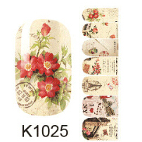 rose flower nail art sticker decorations beauty manicure full cover stickers for nails K1025 fingernail stickers