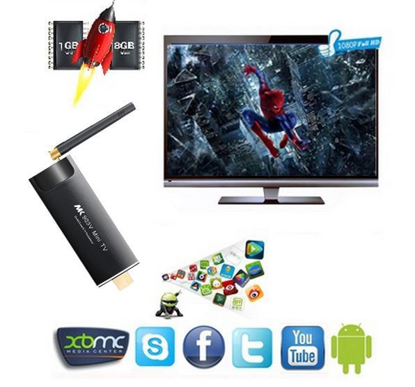 MK903V RK3288 Android TV Box RK3288 Quad Core Smart TV IPTV XBMC 1.8GHz 2G/8G HDMI H.265 Media Player 2.4G/5GHz WiFi TV Stick