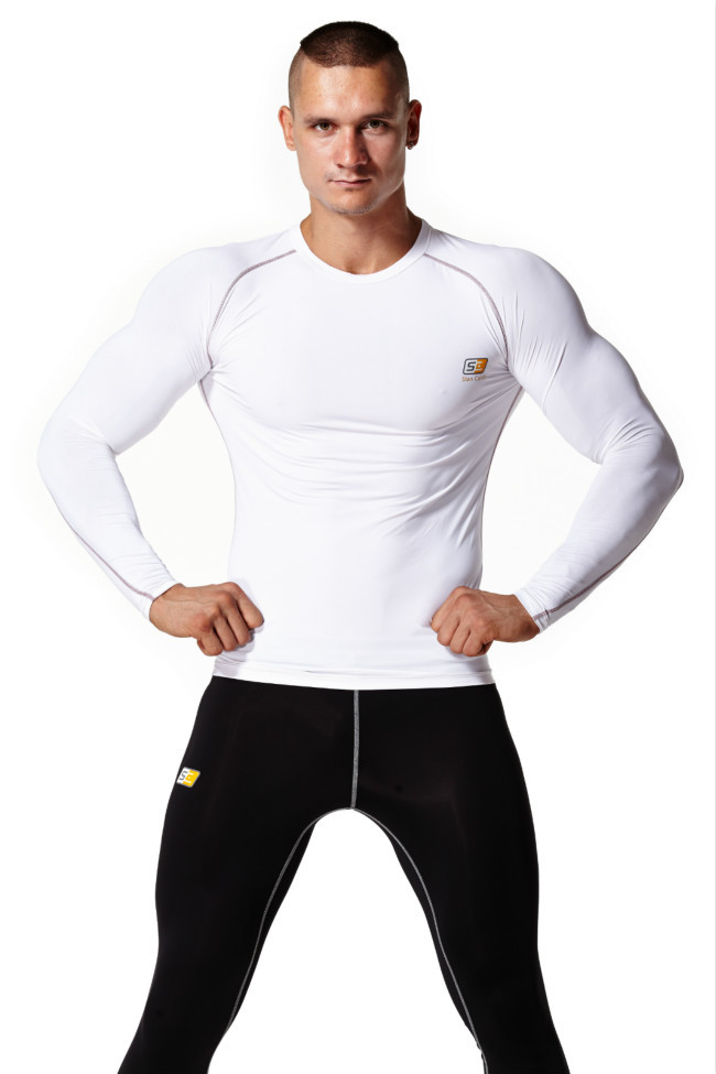 Mens Cycling Sports T-shirt Compression Workout Tops Tight Short Sleeve Gym Tees