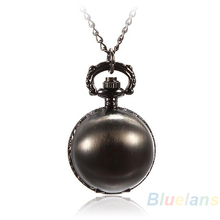 5 Colors Antique Retro Vintage Ball Metal Steampunk Quartz Necklace Pendant Chain Small Pocket Watch For