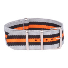 Classic MultiColors gris negro Casual 22 mm ejército militar pulsera de reloj de la otan Nylon correa tejida de fibra de 22 mm hebilla