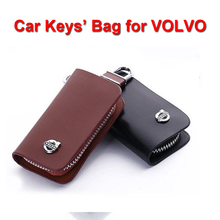 Leather Car Key Chain Holder Wallet Cover for Volvo S40 C30 S80 S80L C70 XC60 XC90 Car Remote Keys’ Bag Key Case for Car