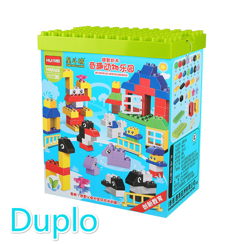 66pcs/set HM 168 duplo set plate duplo legoelieds figures Educational Toys compatible building blocks legoelieds duplo