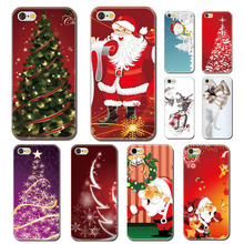 For Iphone 6 4.7 inch New Plastic Cover Shell Christmas Tree Santa Claus Gift Snowman Phone Skin Case Cover