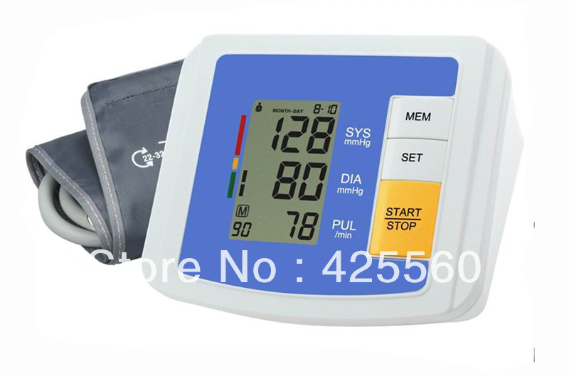 Free shipping Automatic Digital Upper Arm Electronic Blood Pressure Monitor Meter Sphygmomanometer hematomanometer