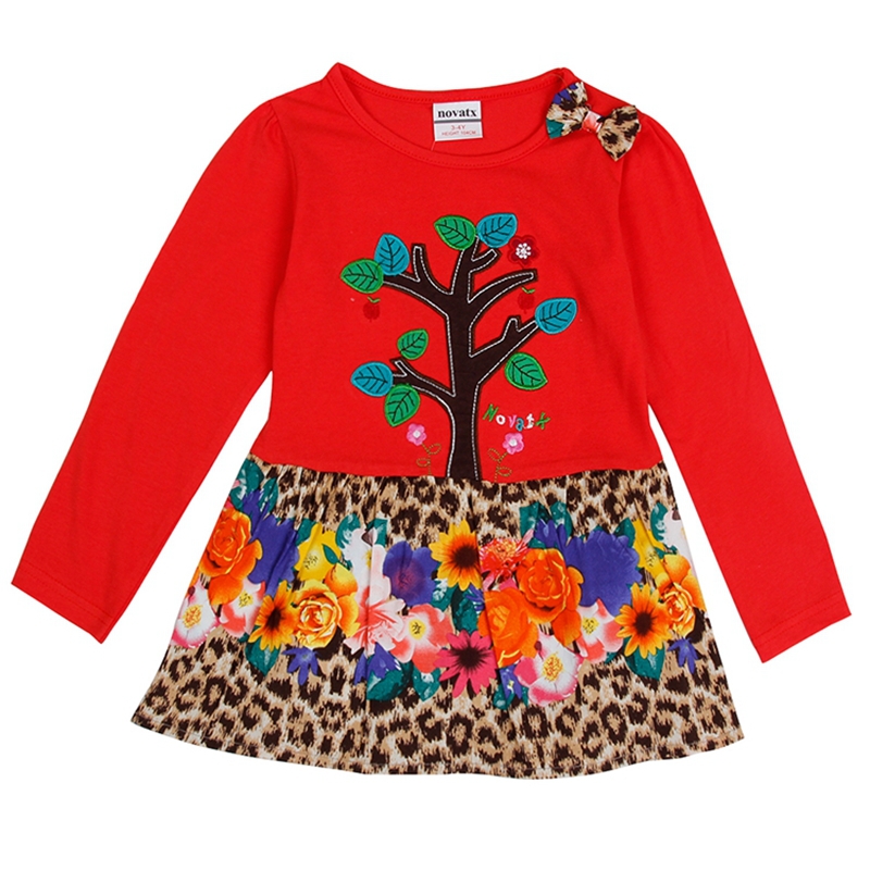 girl dress children clothing tree embroidery girls clothes casual dresses kids clothes girls clothing in spring/autumn H5875