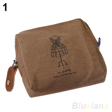 Classic Retro Canvas Tower Wallet Card Key Coin Purse Bag Pouch Case 4 pattern for Women