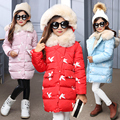 Kids Winter Jackets For Girls Cotton Coats Thicken Warm Fur Hooded Winter Parkas Long Snowsuits 5