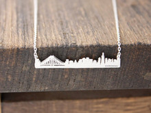 2015 Gold Silver Stainless Steel Unique Jewelry San Francisco Golden Gate Skyline Necklace Women and Men