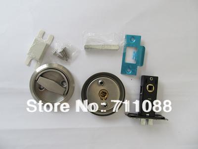 Free shipping by CPAM  Stainless Steel 304 Recessed Cup Handle,double side type Privacy Door Locks LT18