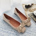 2017 New Shoes Woman Bow PU Flat Shoes Women Square Toe Flats Spring Shoes for Women