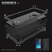 Original Gundam Metal Aluminum Outdoor Dustproof Shockproof Waterproof for iphone 5 5s Back Cover With Gorilla Temper Glass