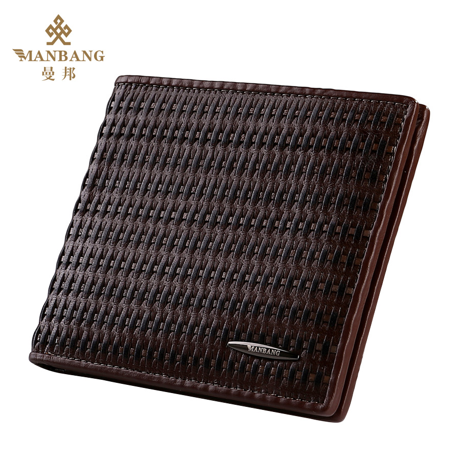 The first layer of leather woven leather wallet mambang fashion 2013 Korean Short wallet wallet