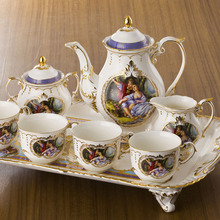Cheap European high-grade ceramic coffee set with vintage English bone china tea sets afternoon wedding gifts