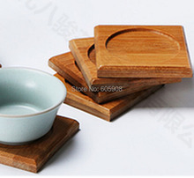 6pcs Lot 100 Natural Bamboo Wood Round Trays For Tea Trays 6 5cm 6 5cm 