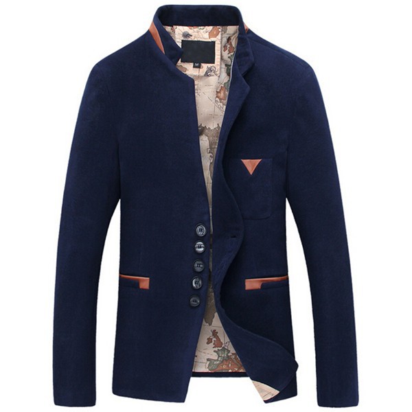 New-2014-Fall-Spring-Casual-Slim-Fit-Woolen-Blazer-Mens-Korean-Style-Fashion-Stand-Collar-Suit