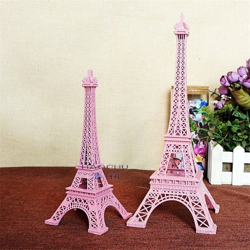 MagiDeal 25 CM Metall Paris Eiffelturm Modell Souvenir Dekoration Rosa 