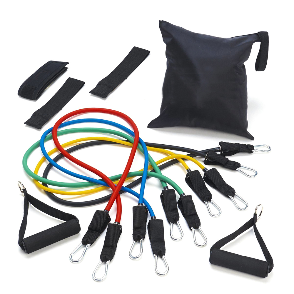 New 11 Pcs Set Latex Resistance Bands Workout Exercise Pilates Yoga Crossfit Fitness Equipment Tubes Pull