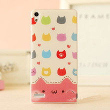 Case for Huawei Ascend P6 Scrawl colored drawing Cover Free shipping mobile phone bags cases Brand