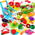 68 Pcs Preschool Kids Early Development Education Colorful Mini Fruit Vegetable Pretend Play Cutting Toys for