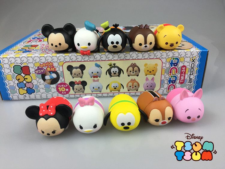 10PCS/SET Tsum Tsum Mini toy set Mickey Minnie Donald Duck Daisy Chip Dale Goofy Pluto Action & Toy Figures for Children Gifts