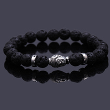 Pulseras mujer black Lava stone buddha bracelet elastic bracelets rope chain Natural stone bracelet for men and women jewelry