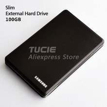 Free Shipping Slim Aluminum design HDD 2.5” External Hard Drive 100G Desktop and Laptop Portable Disk Plug and Play