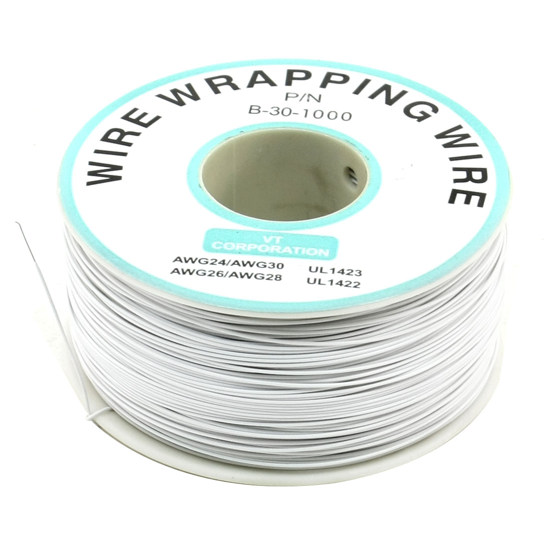 PCB Solder Flexible B-30-1000 30AWG Wire Cable Wrapping Wrap 200M White