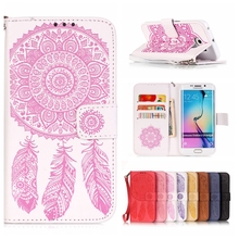 3D Luxury Dreamcatcher Leather Wallet Case for Samsung Galaxy S6 G9200 / S6 Edge G9250 Stand Flip Case Card Holder Phone Covers