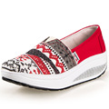 Women s Shoes 2016 Summer Slip on Platform Wedge Canvas Shoes Women Casual Shoe Stripe Wedges