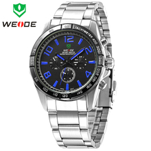 2014 nuevo WEIDE marca moda cuarzo de japón del reloj para hombre reloj de pulsera pantalla analógica militar de acero lleno de relojes deportivos de buceo