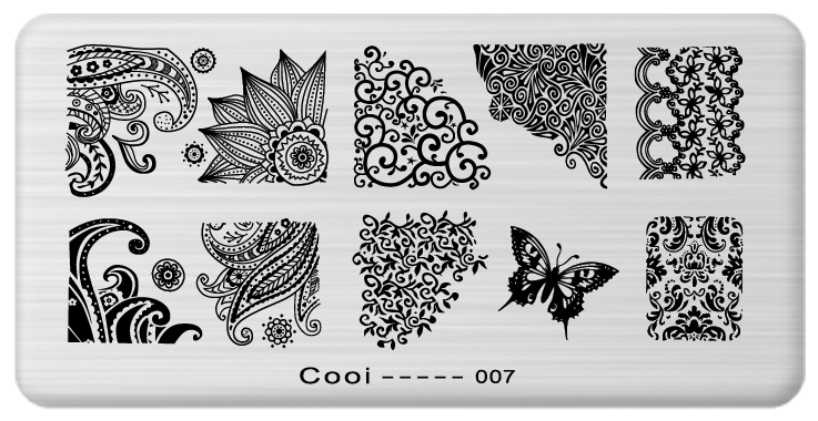 1pcs Latest Nail Template Cooi Series Nail Art Plate Stainless Steel Image Konad Nail Art Stamping