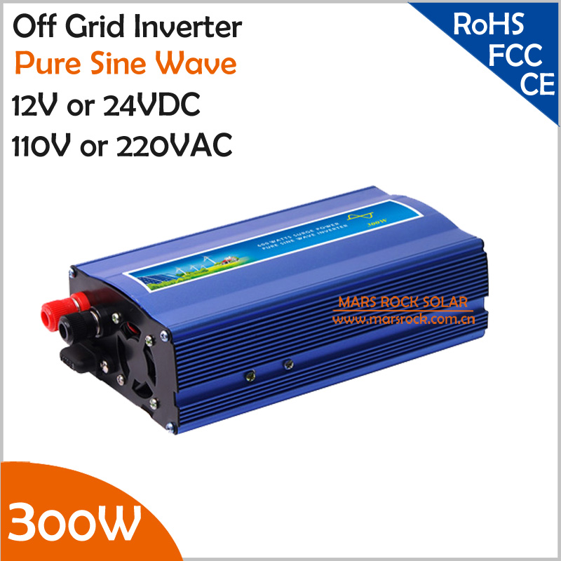 300W 12V/24VDC 110VAC or 220VAC Surge Power 600W Pure Sine Wave PV Inverter Off Grid Solar& Wind Power Inverter PV Inverter