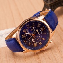 2015 Leather Analog Quartz Wristwatch Casual Watch Relogio Women Dress luxury watch Bracelet Geneva Roman Numerals