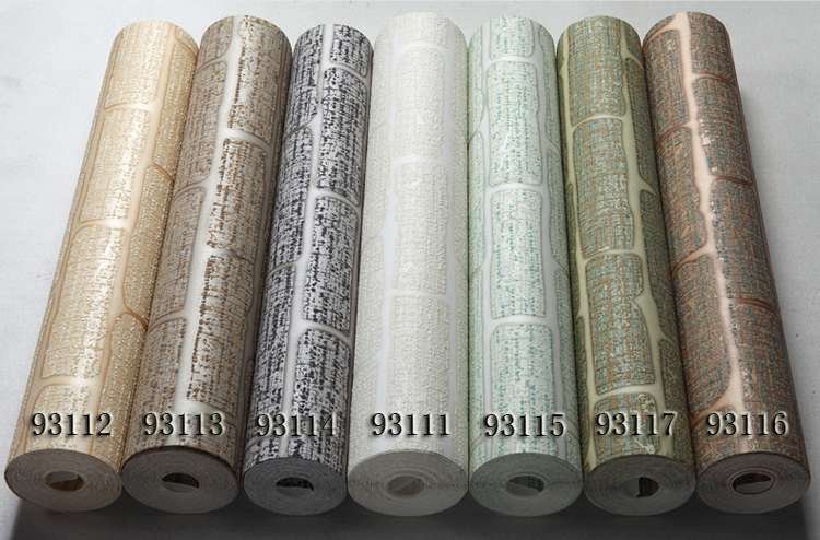 Mediterrane beige groen grijs bruin reliëf bakstenen muur behang ...