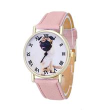 D6li Cute Shar Pei Dog Pet Pattern Fashion Men Women Sport Leather Band Analog Quartz Vogue