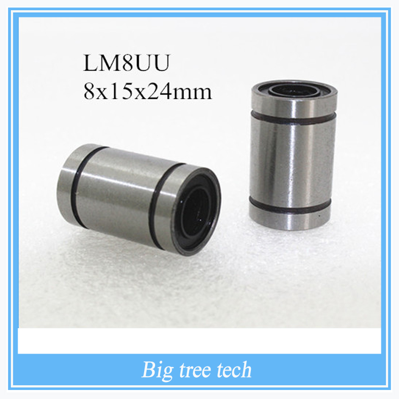 10pcs LM8UU 8mm 8x15x24mm Ball Bearing Bush Bushing 8mmx15mmx24mm for 3D printer parts