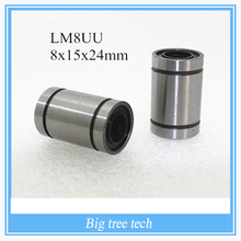 10pcs LM8UU 8mm 8x15x24mm Ball Bearing Bush Bushing 8mmx15mmx24mm for 3D printer parts