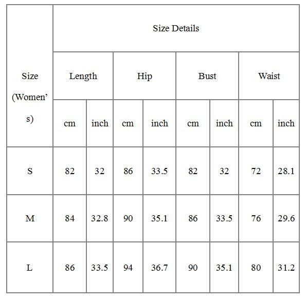 BLA1663 Size Chart