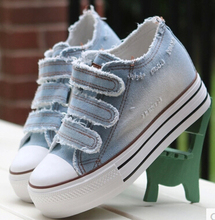 Women Shoes lace up casual canvas shoes women platform spring summer women denim shoes p6c169