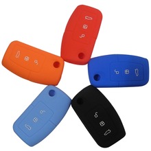 Silicone Protecting Key Case Cover 3 Buttons Case Holder for Ford Fiesta Focus 2