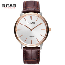 READ men watch Luxury Genuine Calf Leather ultrathin Lovers Watches Business And Casual Quartz Wristwatch PR54