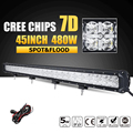 Oslamp 480W 45inch 7D CREE Chips LED Offroad Light Bar Combo Led Work Light Bar 12v