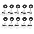 10 Pcs 6 in 1 Fishing Stopper Bobber Black Rubber Oval Stopper Fishing Bobber Float Space