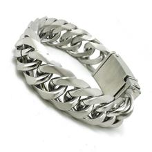 Mens Boys Huge & Silver 316L Stainless Steel Dull Polish Simple Fashion Style Bracelet Newest